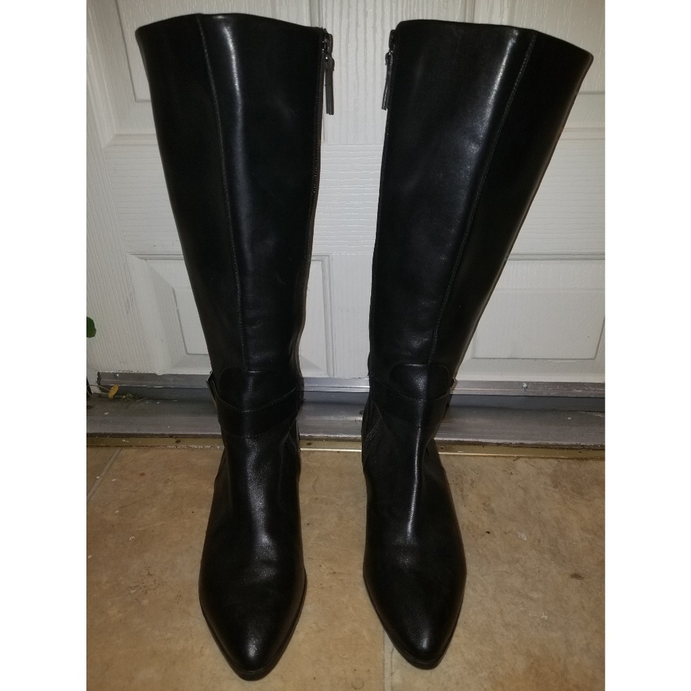 Nine West black leather boots